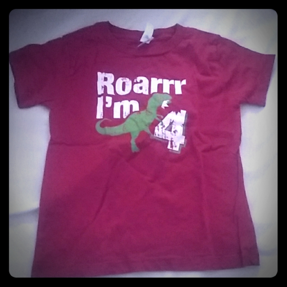 Kids T-Shirt Dinosaur 4th B-Day